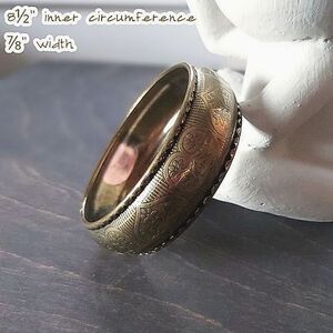 Vtg brass plated patterned rounded bangle